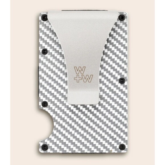 Carbon Fiber Wallet By W+W Slim Wallet & RFID Blocking W/ Clip And Opens Up 180° - Picture 2 of 12